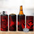 Hawaii 4 in 1 Can Cooler Tumbler Shaka Tattoo Mix Polynesian Plumeria Red Version