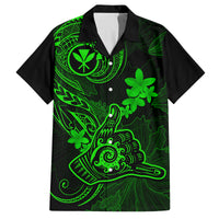 Hawaii Family Matching Off Shoulder Maxi Dress and Hawaiian Shirt Shaka Tattoo Mix Polynesian Plumeria Green Version LT14 Dad's Shirt - Short Sleeve Green - Polynesian Pride