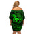 hawaii-off-shoulder-short-dress-shaka-tattoo-mix-polynesian-plumeria-green-version