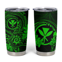 Hawaii Tumbler Cup Shaka Tattoo Mix Polynesian Plumeria Green Version