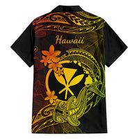 Hawaii Family Matching Off Shoulder Maxi Dress and Hawaiian Shirt Hammerhead Shark Tattoo Mix Polynesian Plumeria Reggae Version LT14 - Polynesian Pride