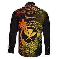 Hawaii Family Matching Summer Maxi Dress and Hawaiian Shirt Hammerhead Shark Tattoo Mix Polynesian Plumeria Reggae Version LT14 - Polynesian Pride