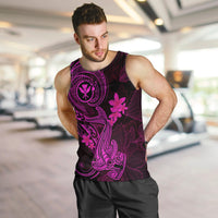 hawaii-men-tank-top-hammerhead-shark-tattoo-mix-polynesian-plumeria-pink-version