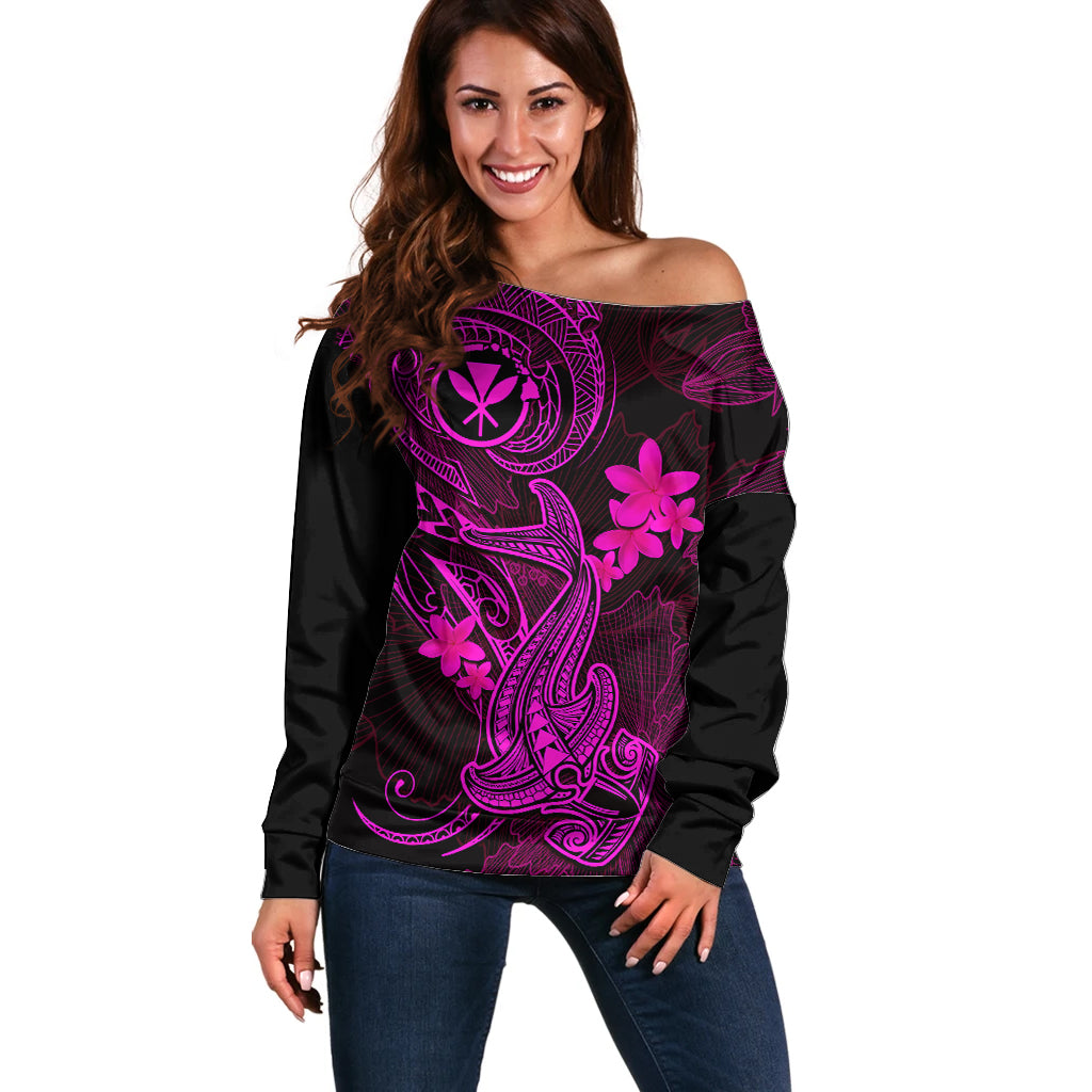 hawaii-off-shoulder-sweater-hammerhead-shark-tattoo-mix-polynesian-plumeria-pink-version