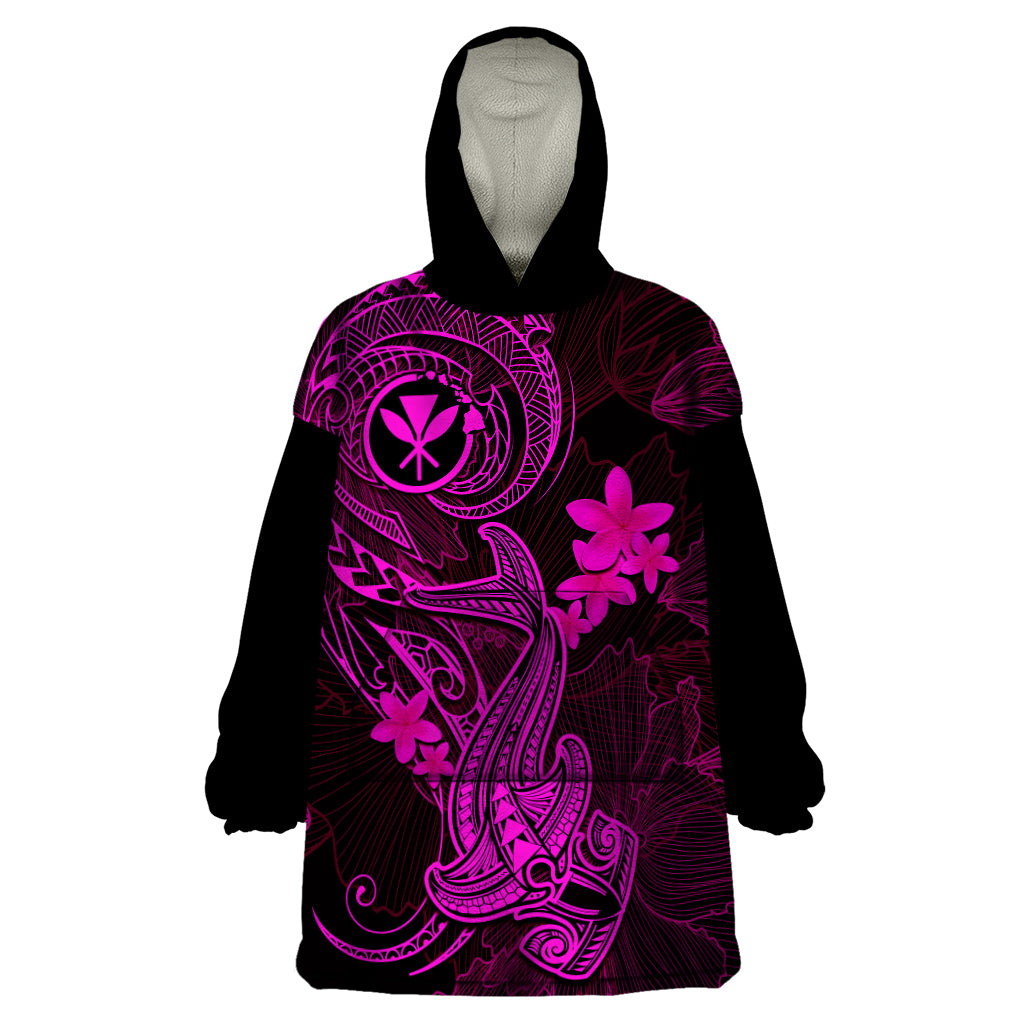 hawaii-wearable-blanket-hoodie-hammerhead-shark-tattoo-mix-polynesian-plumeria-pink-version