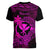 hawaii-women-v-neck-t-shirt-hammerhead-shark-tattoo-mix-polynesian-plumeria-pink-version