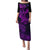 Hawaii Family Matching Puletasi Dress and Hawaiian Shirt Hammerhead Shark Tattoo Mix Polynesian Plumeria Purple Version LT14 Mom's Dress Purple - Polynesian Pride