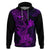 Hawaii Hoodie Hammerhead Shark Tattoo Mix Polynesian Plumeria Purple Version LT14 Pullover Hoodie Purple - Polynesian Pride