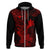 Hawaii Hoodie Hammerhead Shark Tattoo Mix Polynesian Plumeria Red Version LT14 Zip Hoodie Red - Polynesian Pride