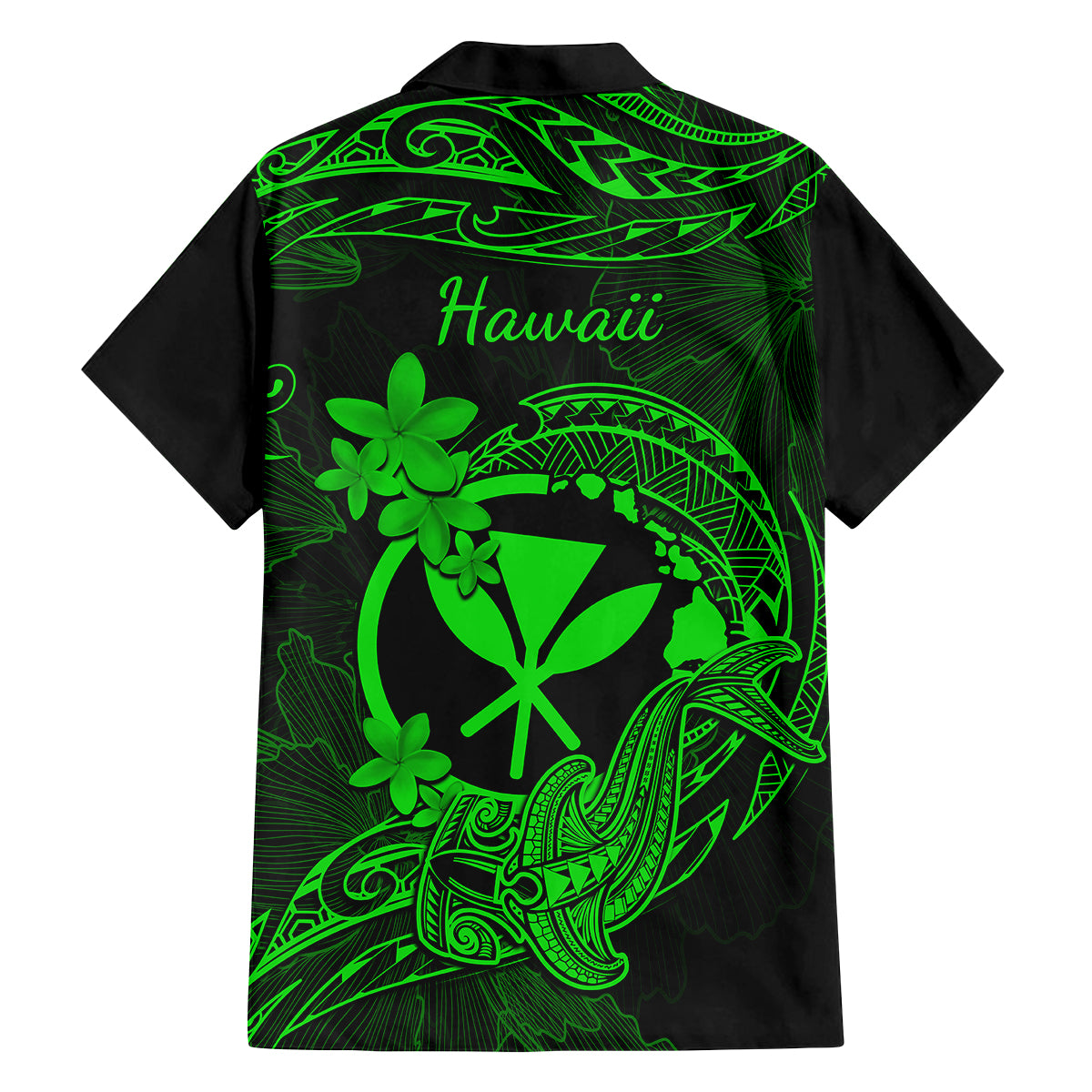 hawaii-kid-hawaiian-shirt-hammerhead-shark-tattoo-mix-polynesian-plumeria-green-version
