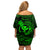 hawaii-off-shoulder-short-dress-hammerhead-shark-tattoo-mix-polynesian-plumeria-green-version