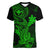 hawaii-women-v-neck-t-shirt-hammerhead-shark-tattoo-mix-polynesian-plumeria-green-version