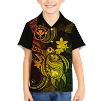 Hawaii Family Matching Puletasi Dress and Hawaiian Shirt Turtle Mix Polynesian Plumeria Reggae Version LT14 Son's Shirt Reggae - Polynesian Pride