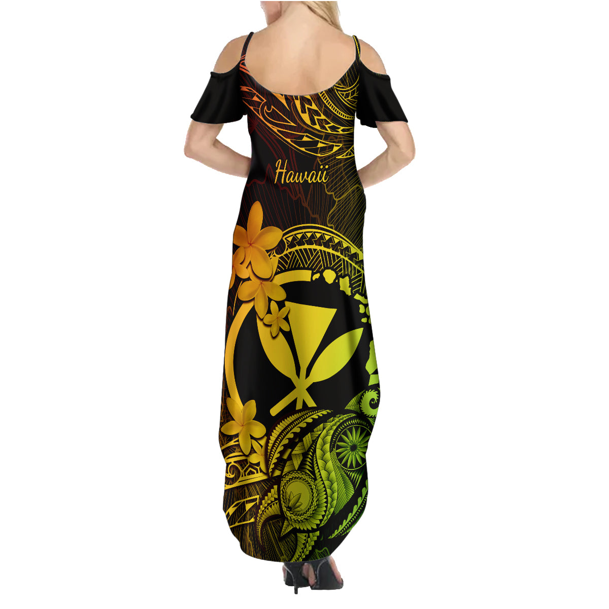 hawaii-family-matching-summer-maxi-dress-and-hawaiian-shirt-turtle-mix-polynesian-plumeria-reggae-version