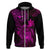 Hawaii Hoodie Turtle Mix Polynesian Plumeria Pink Version LT14 Zip Hoodie Pink - Polynesian Pride