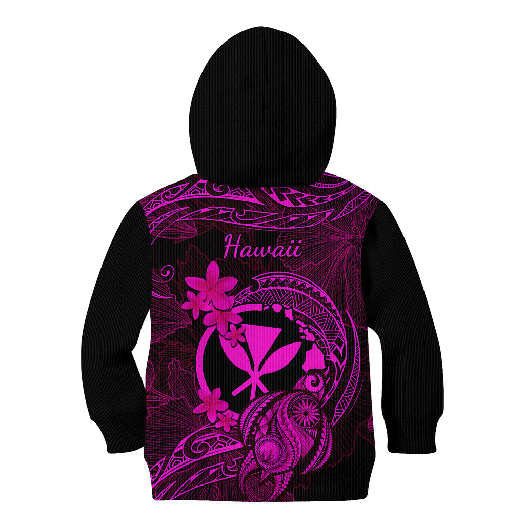 Hawaii Kid Hoodie Turtle Mix Polynesian Plumeria Pink Version LT14 - Polynesian Pride