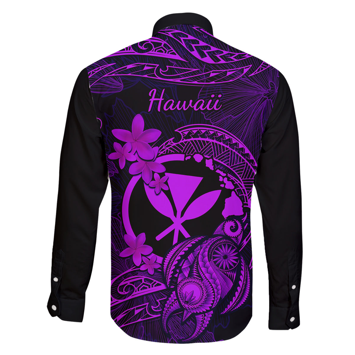 hawaii-family-matching-off-shoulder-short-dress-and-hawaiian-shirt-turtle-mix-polynesian-plumeria-purple-version