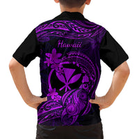Hawaii Family Matching Summer Maxi Dress and Hawaiian Shirt Turtle Mix Polynesian Plumeria Purple Version LT14 - Polynesian Pride