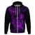 Hawaii Hoodie Turtle Mix Polynesian Plumeria Purple Version LT14 Zip Hoodie Purple - Polynesian Pride