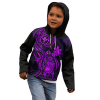 Hawaii Kid Hoodie Turtle Mix Polynesian Plumeria Purple Version LT14 - Polynesian Pride
