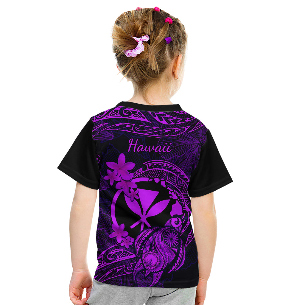 Hawaii Kid T Shirt Turtle Mix Polynesian Plumeria Purple Version LT14 - Polynesian Pride