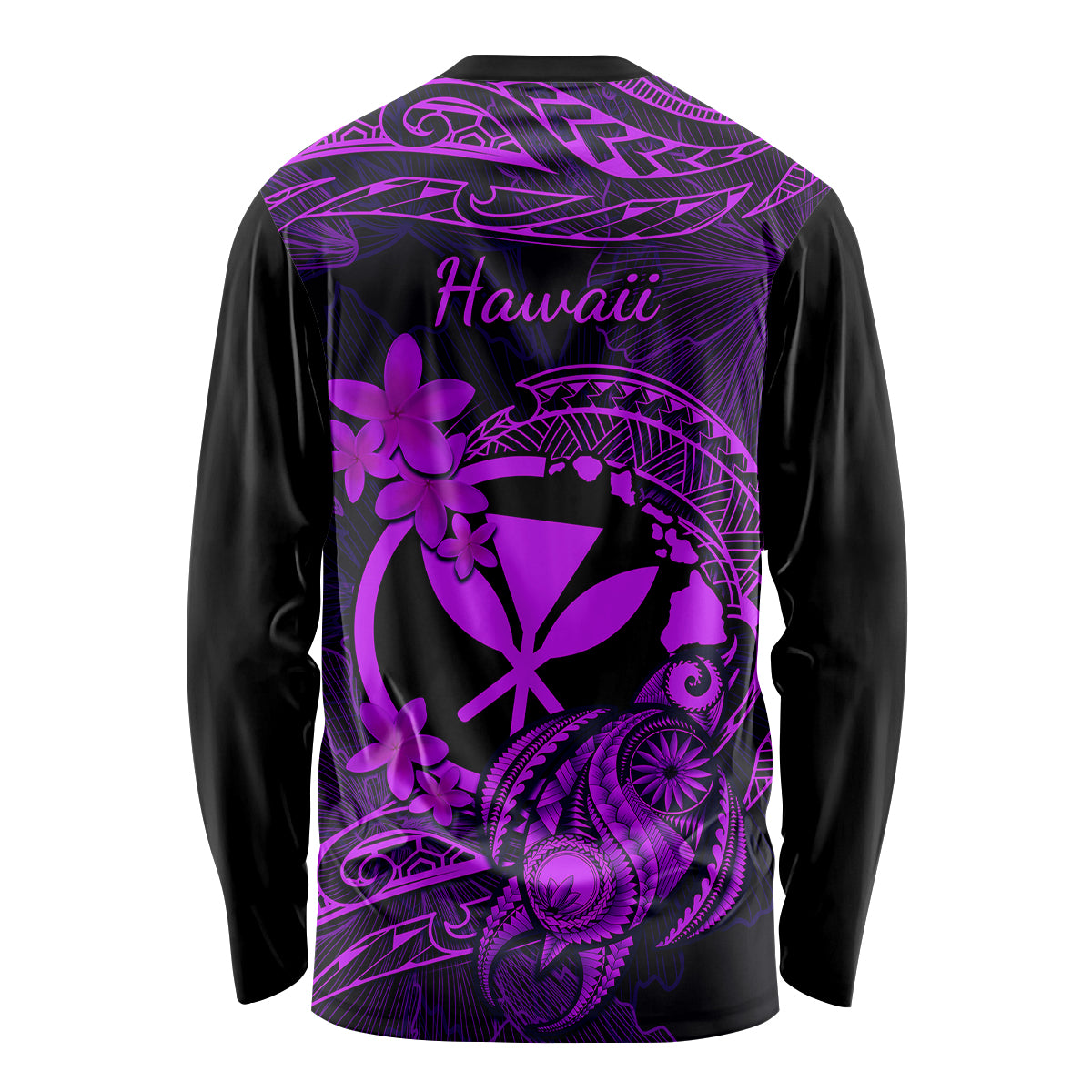 hawaii-long-sleeve-shirt-turtle-mix-polynesian-plumeria-purple-version