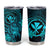 Hawaii Tumbler Cup Turtle Mix Polynesian Plumeria Turquoise Version