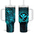 Hawaii Tumbler With Handle Turtle Mix Polynesian Plumeria Turquoise Version