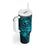 Hawaii Tumbler With Handle Turtle Mix Polynesian Plumeria Turquoise Version