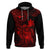 Hawaii Hoodie Turtle Mix Polynesian Plumeria Red Version LT14 Pullover Hoodie Red - Polynesian Pride