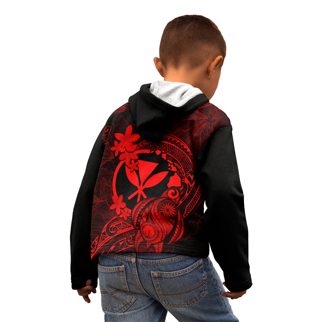 Hawaii Kid Hoodie Turtle Mix Polynesian Plumeria Red Version LT14 - Polynesian Pride