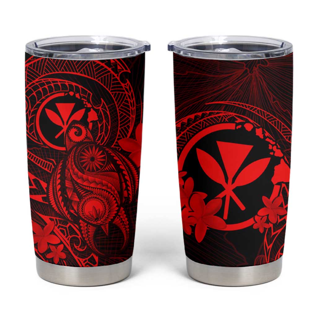 Hawaii Tumbler Cup Turtle Mix Polynesian Plumeria Red Version