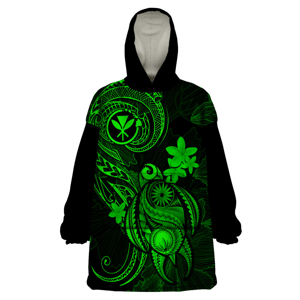 hawaii-wearable-blanket-hoodie-turtle-mix-polynesian-plumeria-green-version