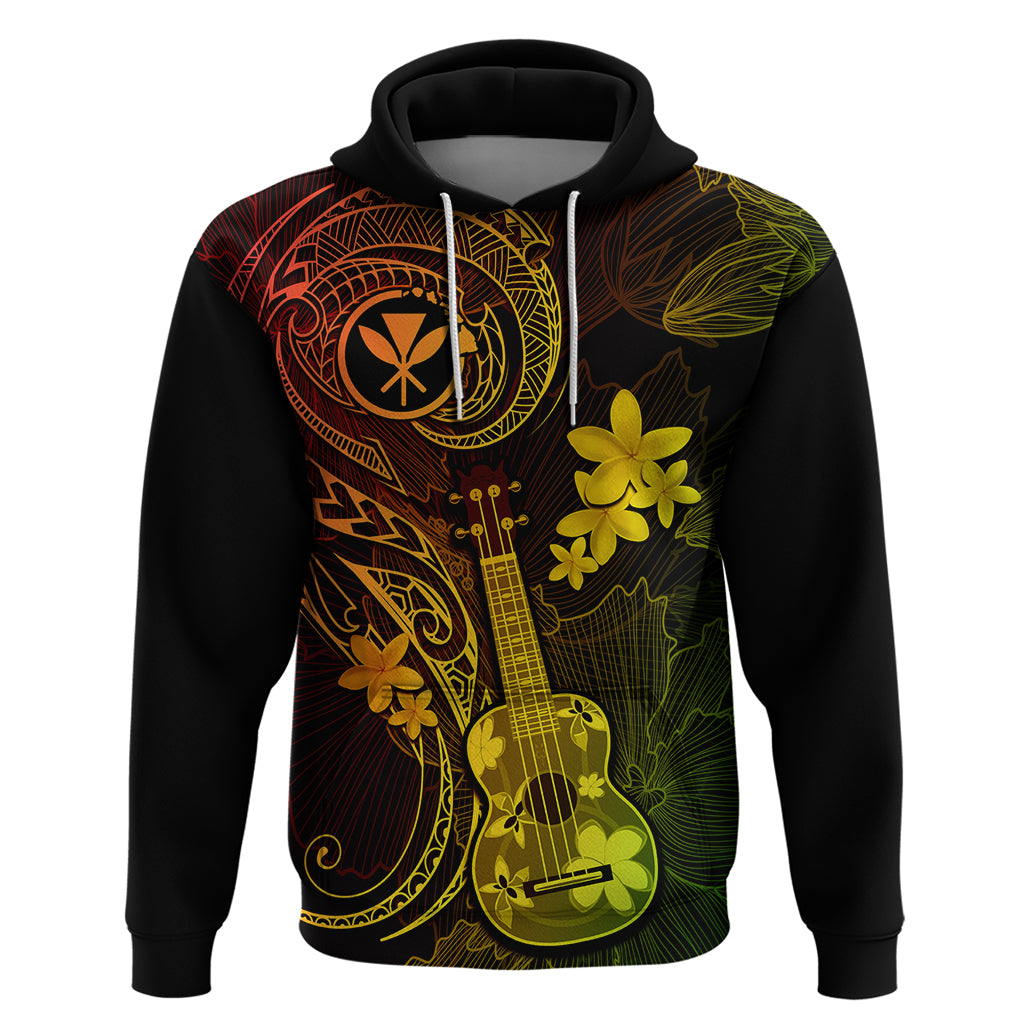 Hawaii Hoodie Ukulele Mix Polynesian Plumeria Reggae Version LT14 Pullover Hoodie Reggae - Polynesian Pride