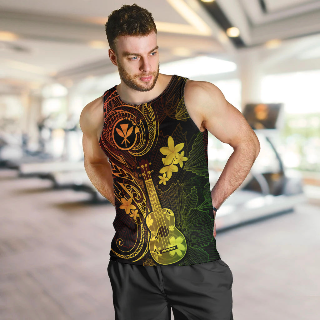 hawaii-men-tank-top-ukulele-mix-polynesian-plumeria-reggae-version