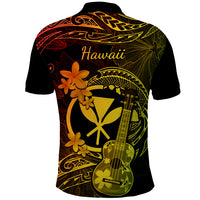 Hawaii Polo Shirt Ukulele Mix Polynesian Plumeria Reggae Version LT14 - Polynesian Pride