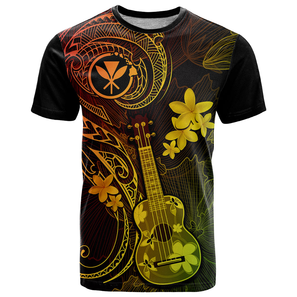 Hawaii T Shirt Ukulele Mix Polynesian Plumeria Reggae Version LT14 Reggae - Polynesian Pride