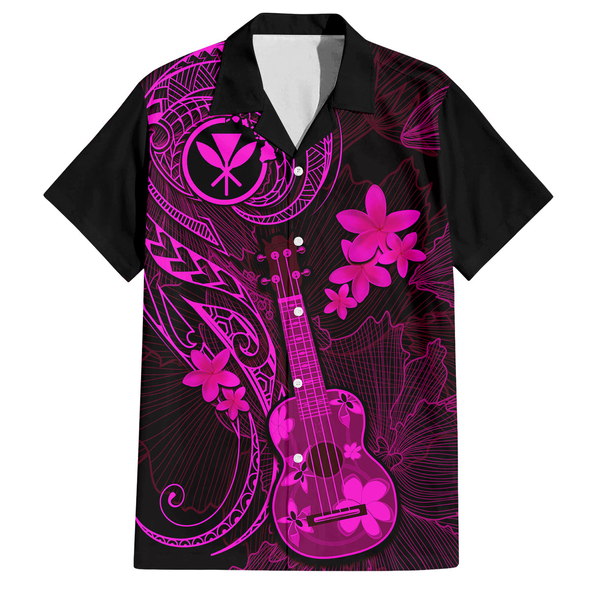 hawaii-family-matching-tank-maxi-dress-and-hawaiian-shirt-ukulele-mix-polynesian-plumeria-pink-version