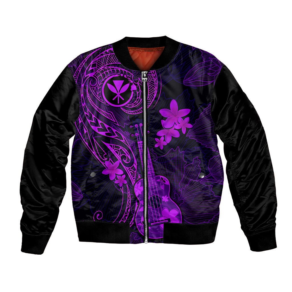 hawaii-bomber-jacket-ukulele-mix-polynesian-plumeria-purple-version