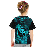 Hawaii Kid T Shirt Ukulele Mix Polynesian Plumeria Turquoise Version LT14 - Polynesian Pride