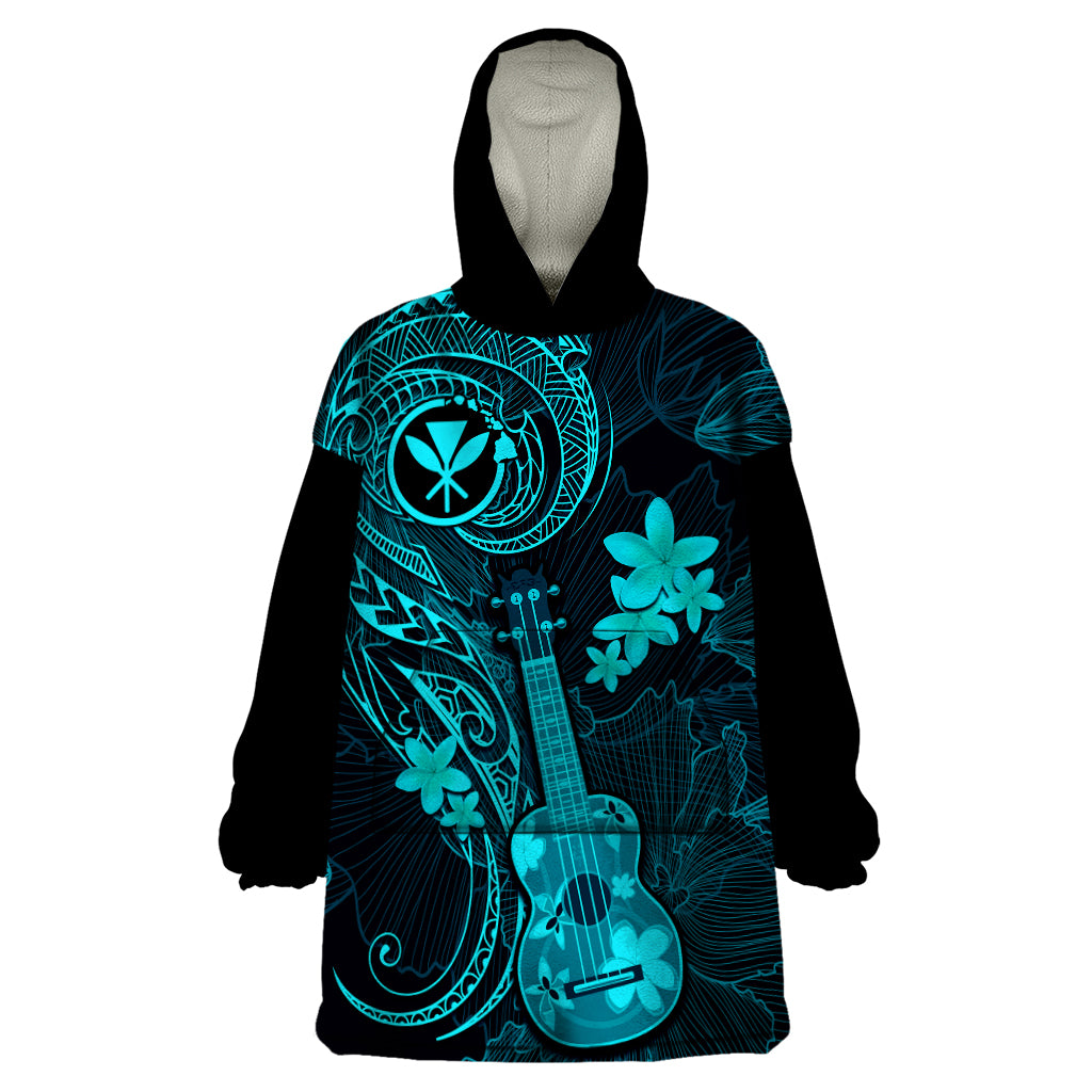 hawaii-wearable-blanket-hoodie-ukulele-mix-polynesian-plumeria-turquoise-version