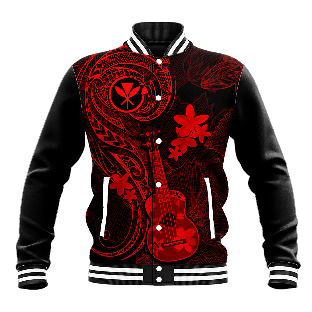 hawaii-baseball-jacket-ukulele-mix-polynesian-plumeria-red-version