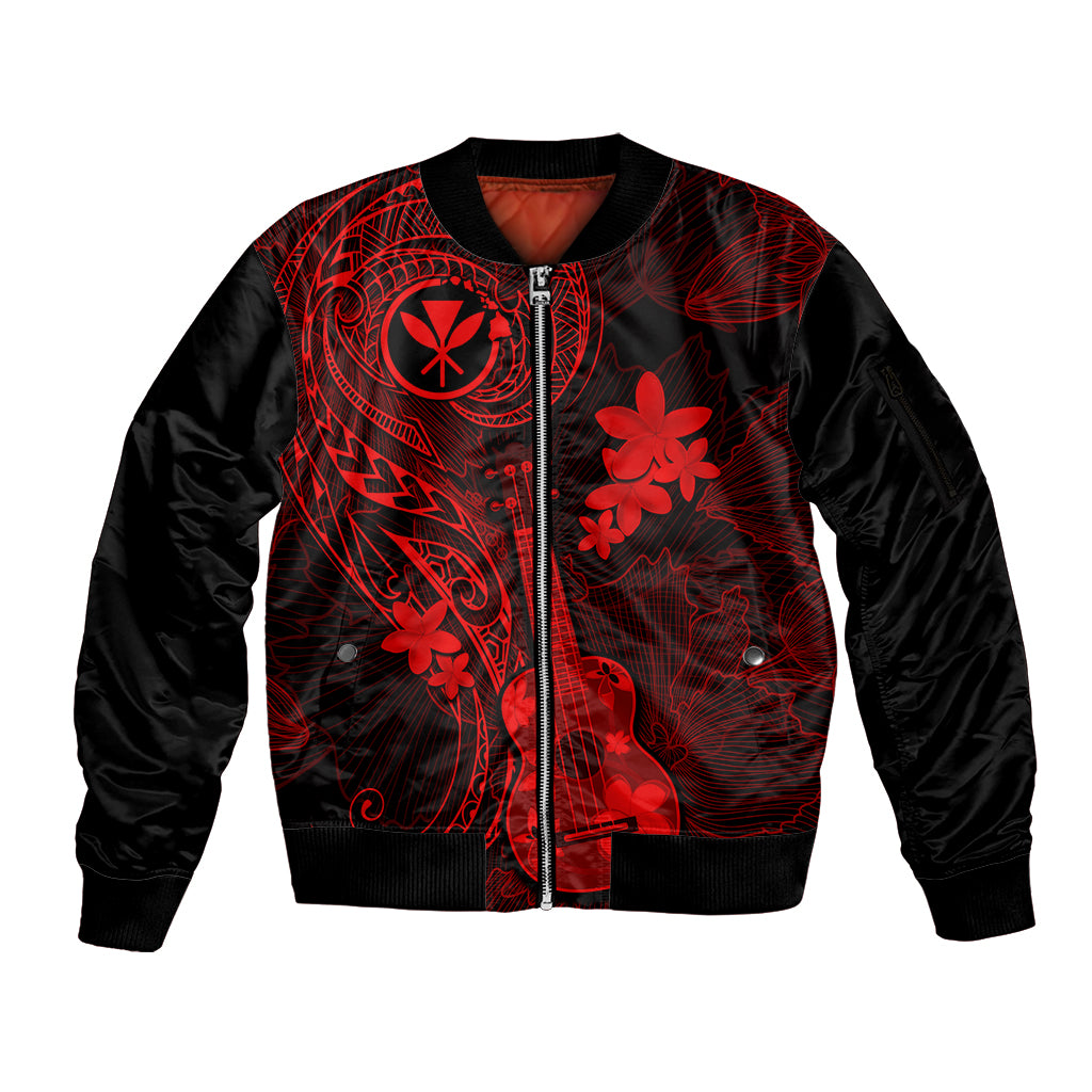 hawaii-sleeve-zip-bomber-jacket-ukulele-mix-polynesian-plumeria-red-version