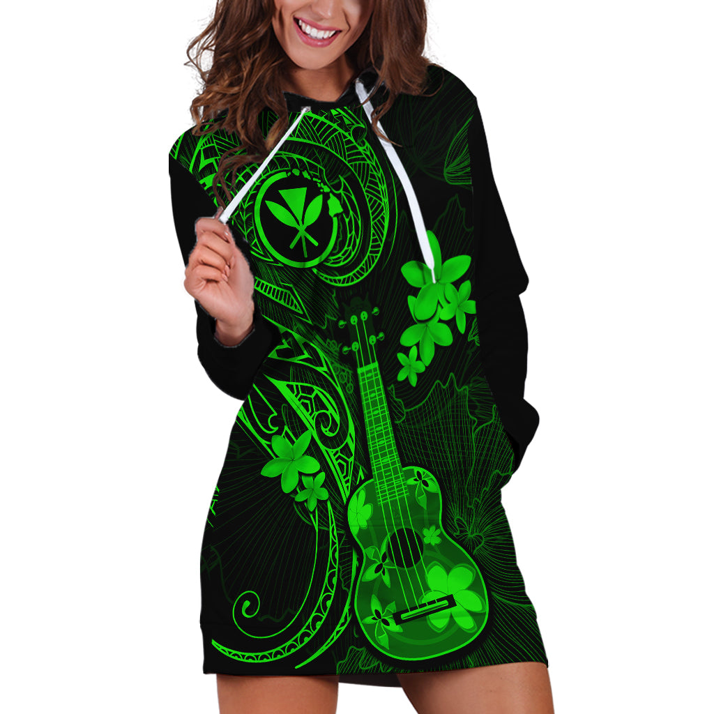 hawaii-hoodie-dress-ukulele-mix-polynesian-plumeria-green-version