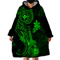 hawaii-wearable-blanket-hoodie-ukulele-mix-polynesian-plumeria-green-version