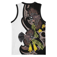New Zealand Valentines Day Basketball Jersey Piwakawaka Lovers Maori Koru Tattoo LT14 - Polynesian Pride