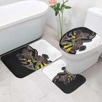 New Zealand Valentines Day Bathroom Set Piwakawaka Lovers Maori Koru Tattoo - Polynesian Pride