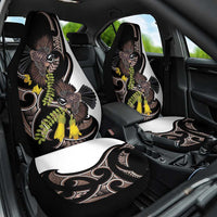 New Zealand Valentines Day Car Seat Cover Piwakawaka Lovers Maori Koru Tattoo - Polynesian Pride