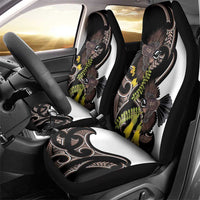 New Zealand Valentines Day Car Seat Cover Piwakawaka Lovers Maori Koru Tattoo - Polynesian Pride