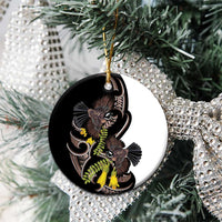 New Zealand Valentines Day Ceramic Ornament Piwakawaka Lovers Maori Koru Tattoo - Polynesian Pride